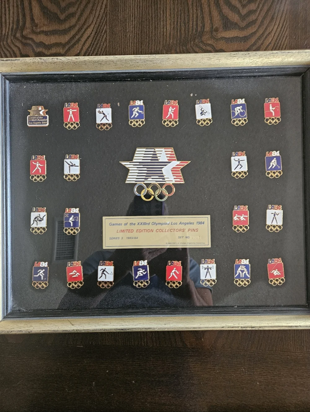 Olympic Pin Collection Framed Display - Red & Gold Accents